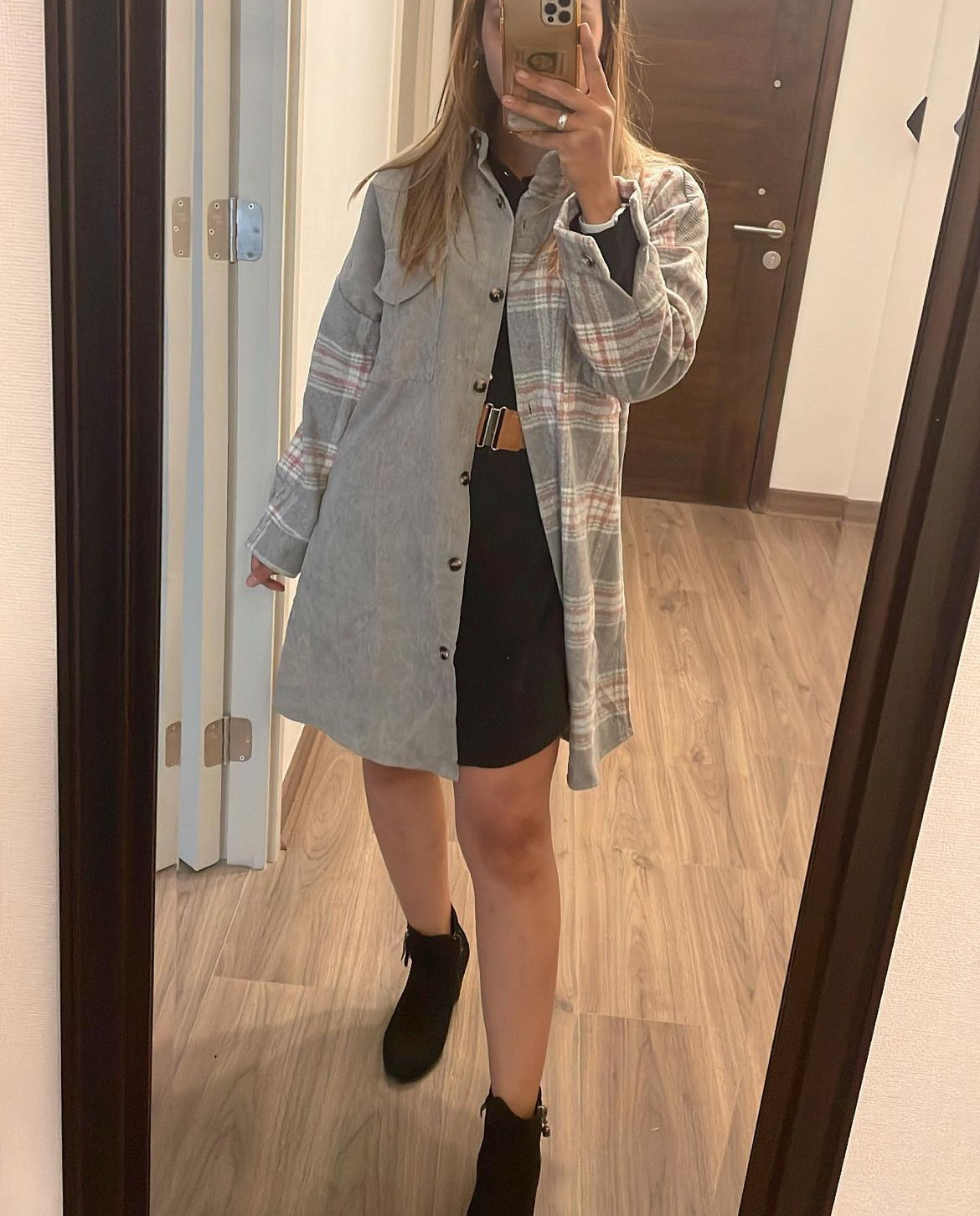 Chaqueta bicolor gris