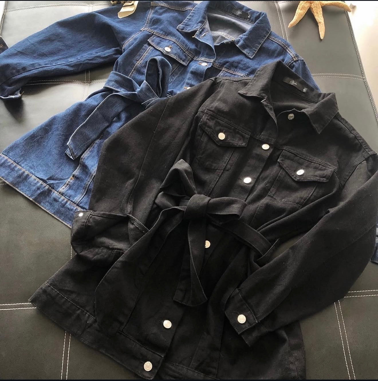 Chaqueta de jean larga