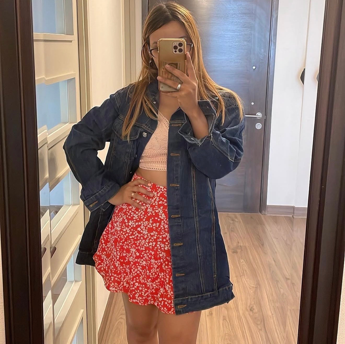 Chaqueta de jean larga