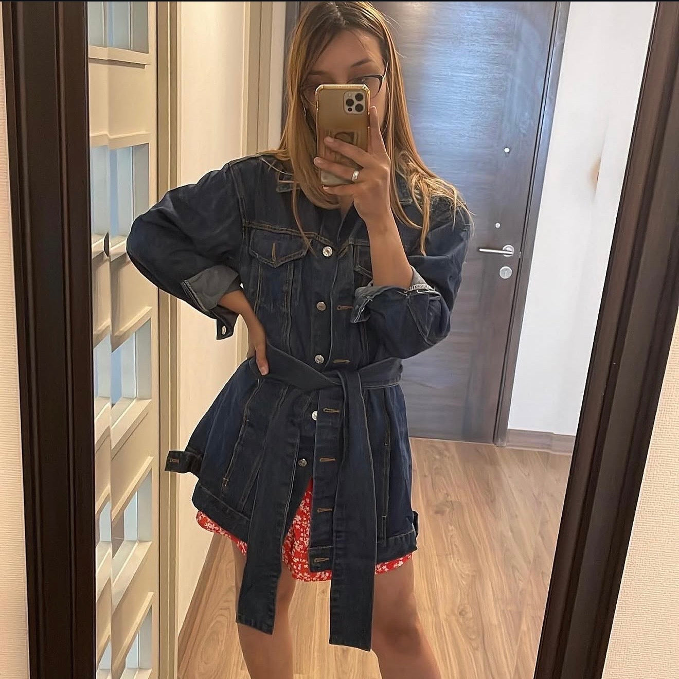 Chaqueta de jean larga